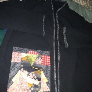Vintage black custom patchwork coat
